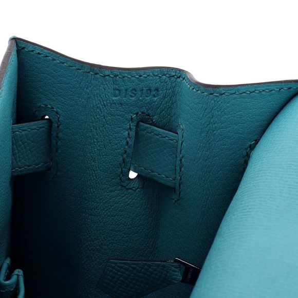 Hermes Kelly Handbag Bleu Du Nord Epsom with Palladium Hardware 32 Blue - Picture 8 of 8